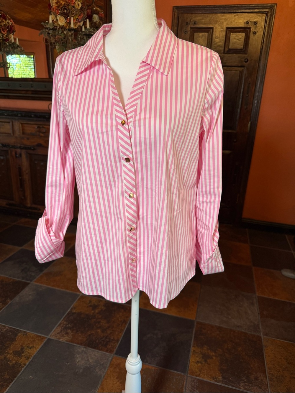 Pink Striped Button-Down Shirt - Women